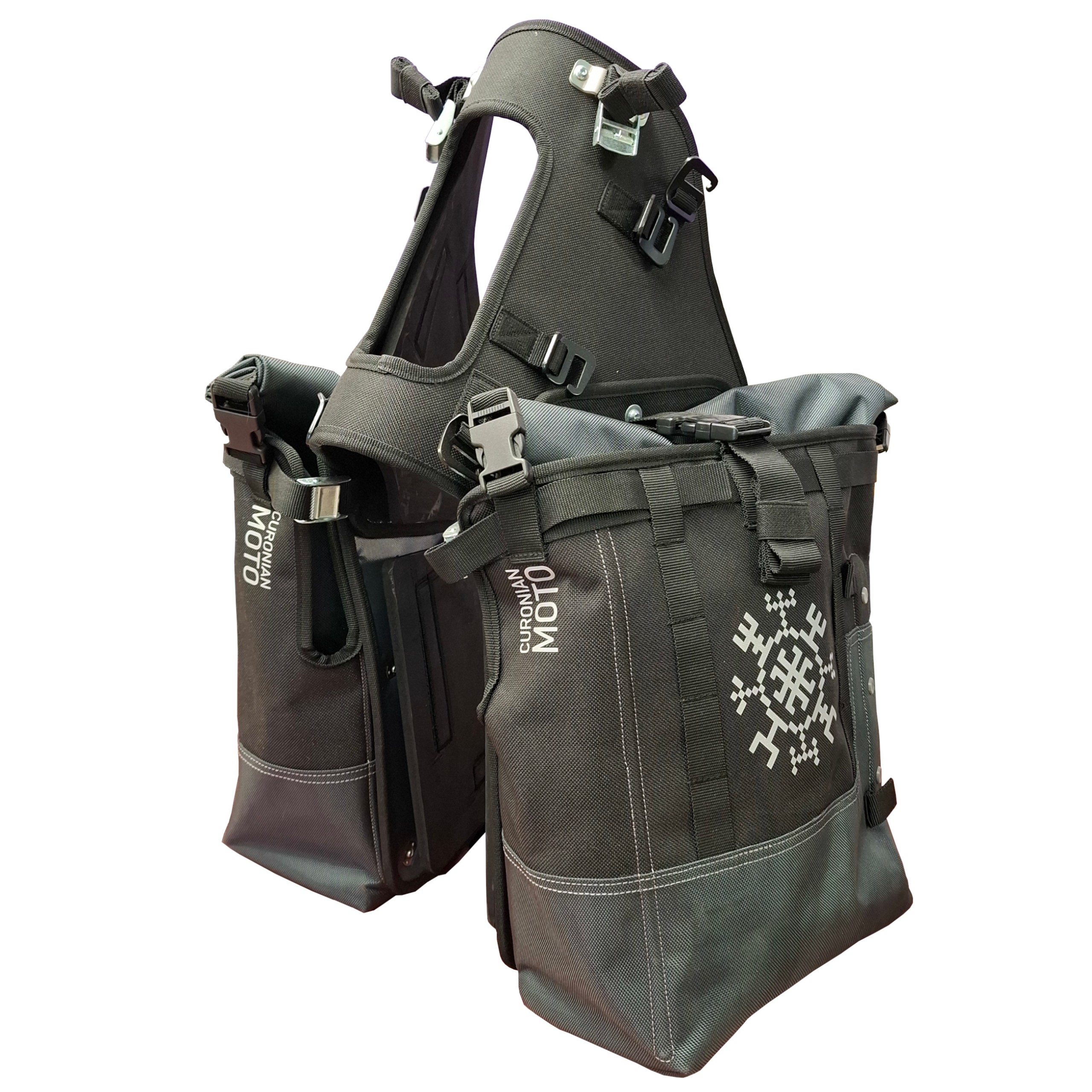 Rackless soft luggage system 60L+ (Black / Grey)